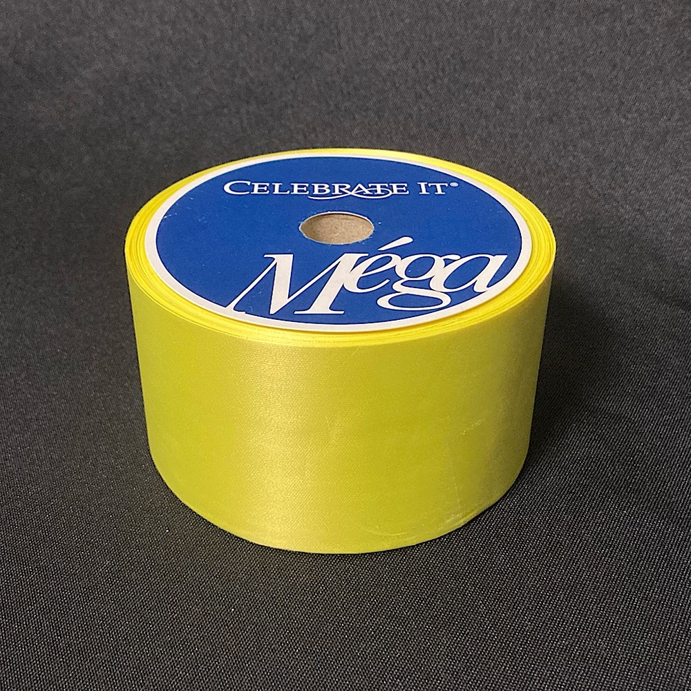 ⭐️ Celebrate It Mega Florescent Yellow Craft Ribbon 2.5” x 2,700”